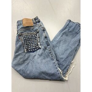 Vintage Levi's 550 Relaxed Fit Studded Back Pockets Distressed Jeans 12S